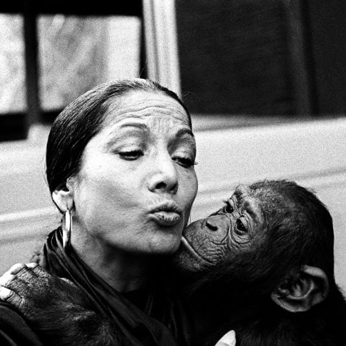 Carmen Amaya with Jorge, the monkey