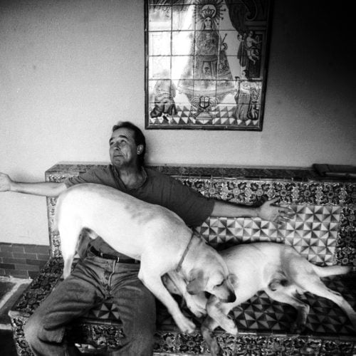Joan Manel Serrat i els seus gossos